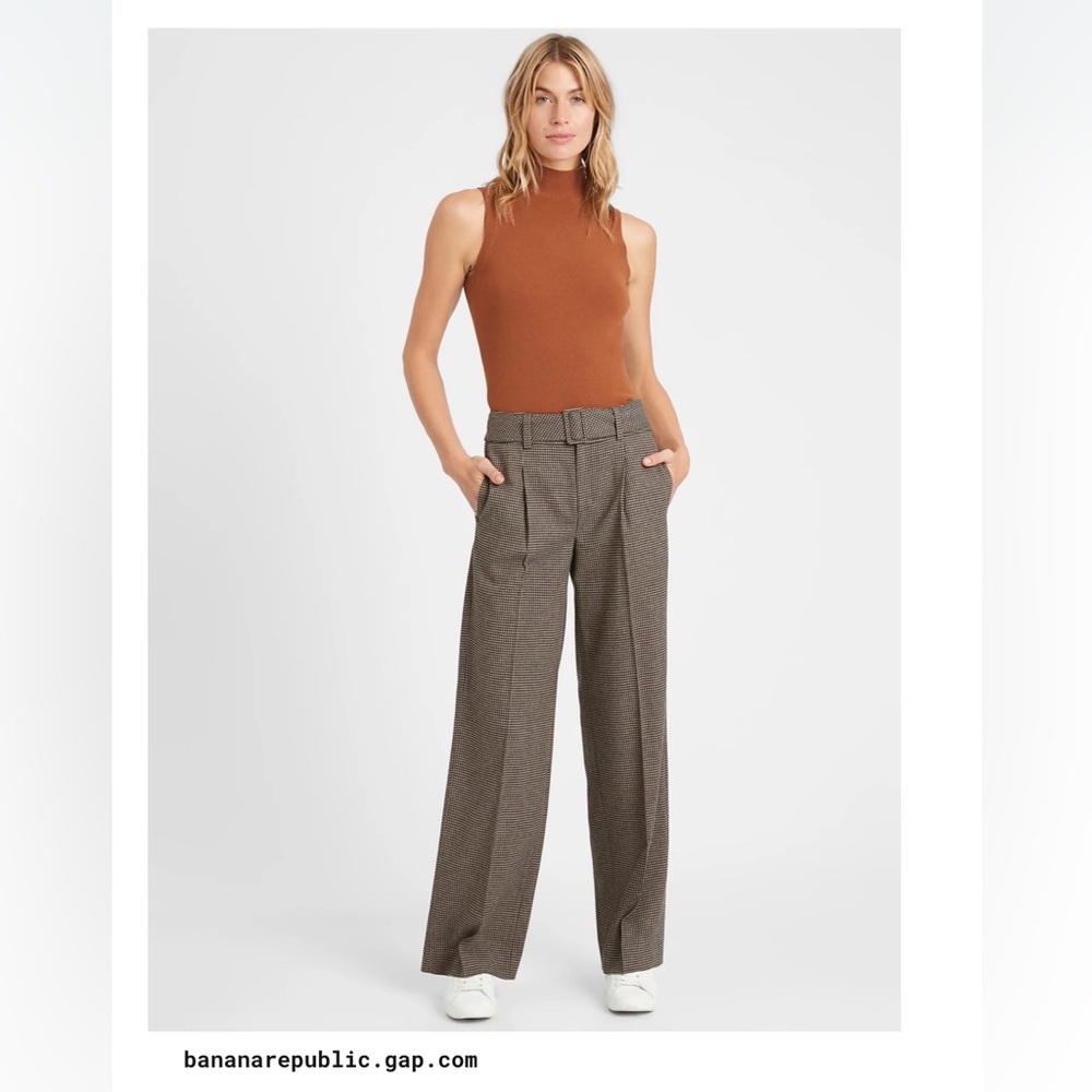 Banana Republic High-Rise Wide-leg Flannel Pants
